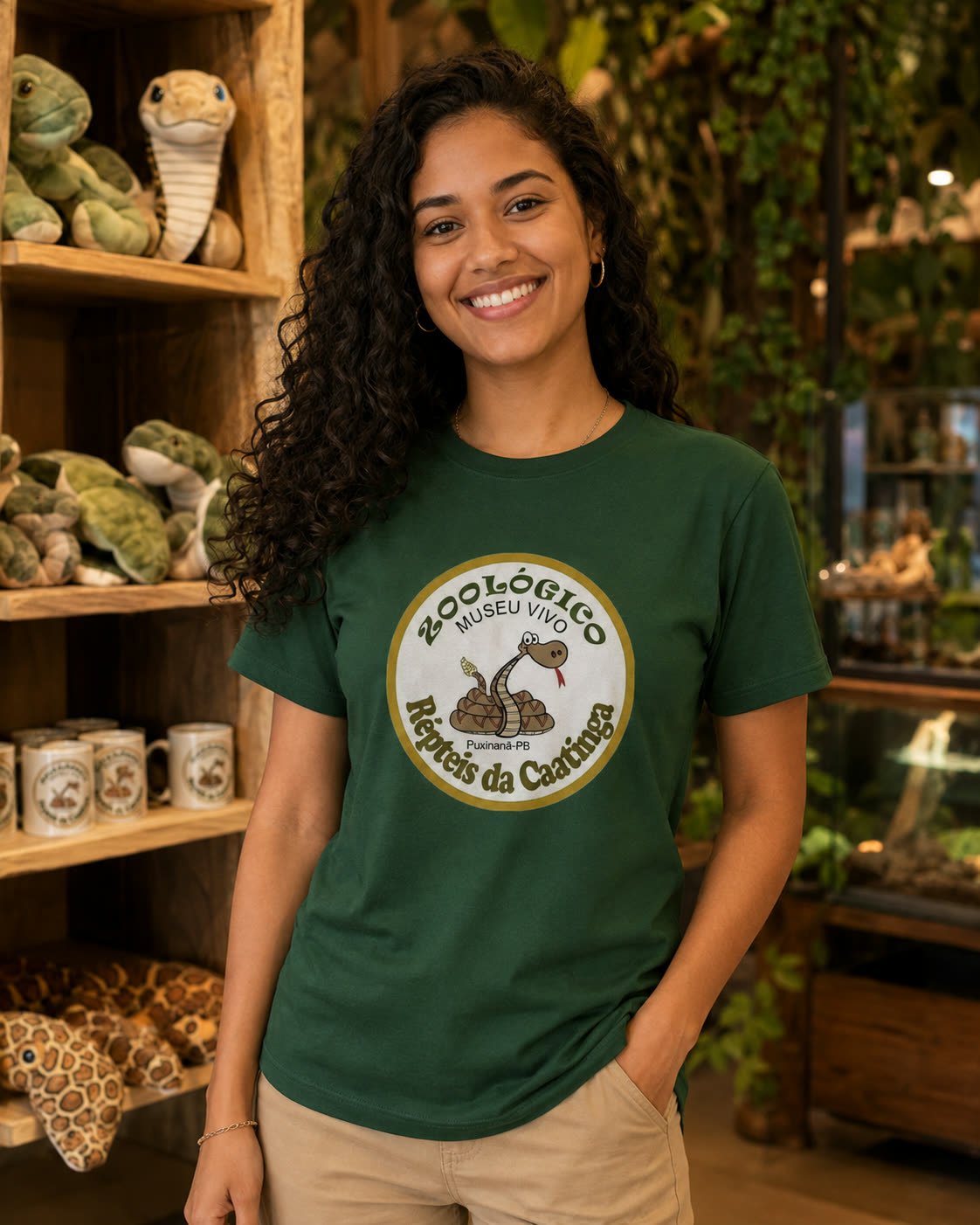camiseta feminina verde
